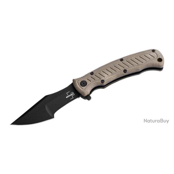 Couteau pliant Boker Plus Micro Tracker Folder acier 154CM - Beige