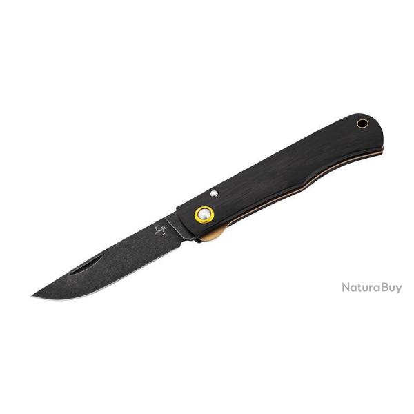 Couteau pliant Boker Plus Rusticus Medium All Black - Bois naturel
