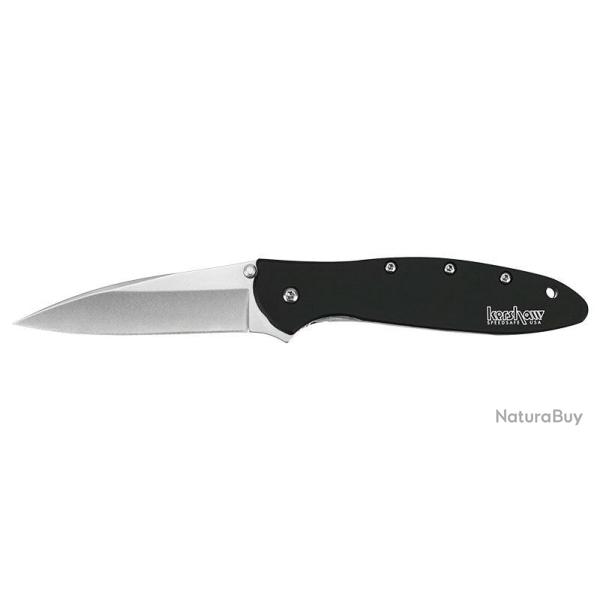 Couteau pliant Kershaw Leek Stonewashed 1660 acier 14C28N - Noir
