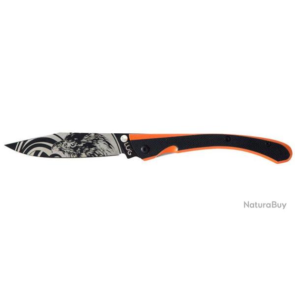 Couteau pliant Lug C63 Aigle acier 7Cr17MoV lame 80 mm - Noir et orange