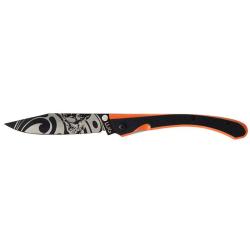 Couteau pliant Lug C63 Bad Boy acier 7Cr17MoV lame 80 mm - Noir et orange