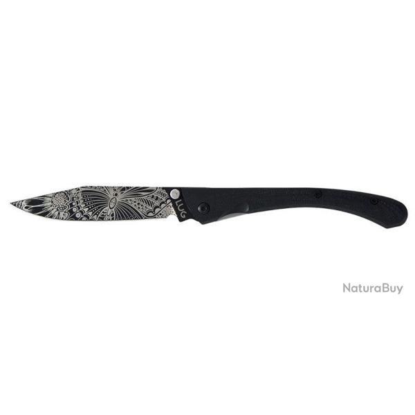 Couteau pliant Lug C63 Fleurs Summer acier 7Cr17MoV lame 80 mm - Noir
