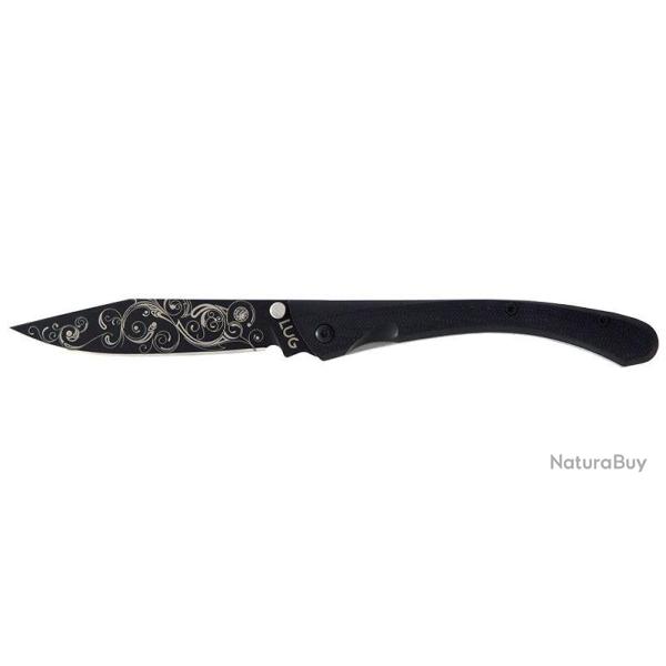 Couteau pliant Lug C63 Volutes acier 7Cr17MoV lame 80 mm - Noir