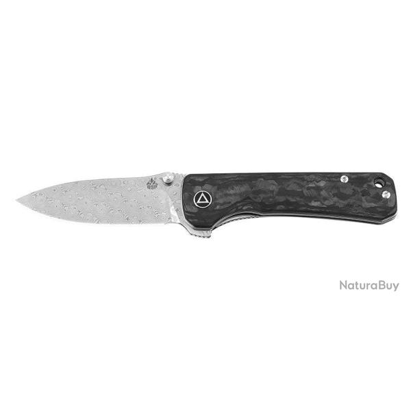 Couteau pliant QSP Hawk 131E acier Damas lame 82 mm lame drop - Gris
