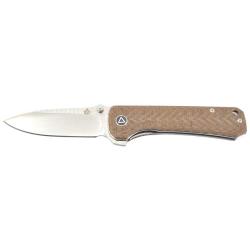 Couteau pliant QSP Hawk 131G acier 14C28N lame 82 mm lame drop - Marron
