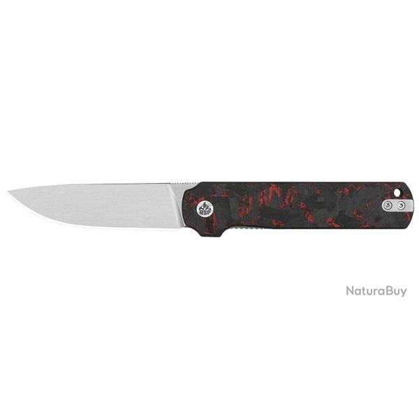 Couteau pliant QSP Lark acier 14C28N lame 80 mm lame drop - Noir et rouge