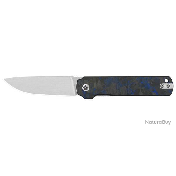 Couteau pliant QSP Lark acier 14C28N lame 80 mm lame drop - Noir et bleu