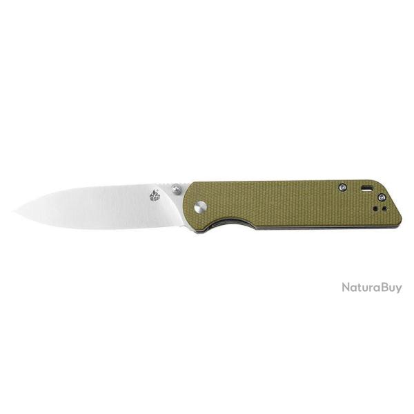 Couteau pliant QSP Parrot acier D2 lame 82 mm lame drop point - Vert
