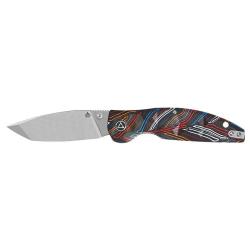 Couteau pliant QSP Turtle Punk acier 14C28N lame 88 mm - Multicolore