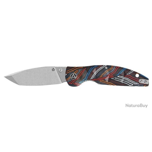 Couteau pliant QSP Turtle Punk acier 14C28N lame 88 mm - Multicolore