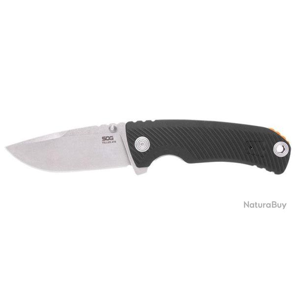 Couteau pliant SOG TELLUS ATK TELLUSATKBKOR acier CRYO 440C - Noir et orange