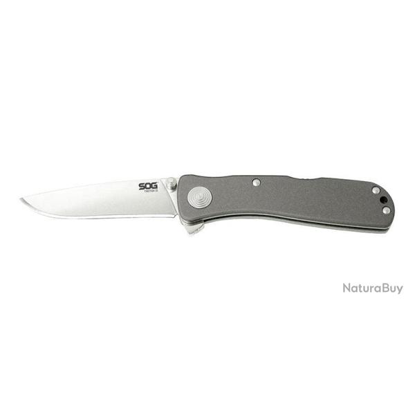 Couteau pliant SOG Twitch II drop point TWI8 acier AUS8 - Gris