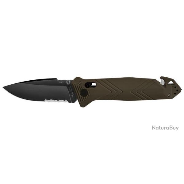 Couteau pliant TB Outdoor CAC Mixte - 4 fonctions acier Nitrox - Kaki