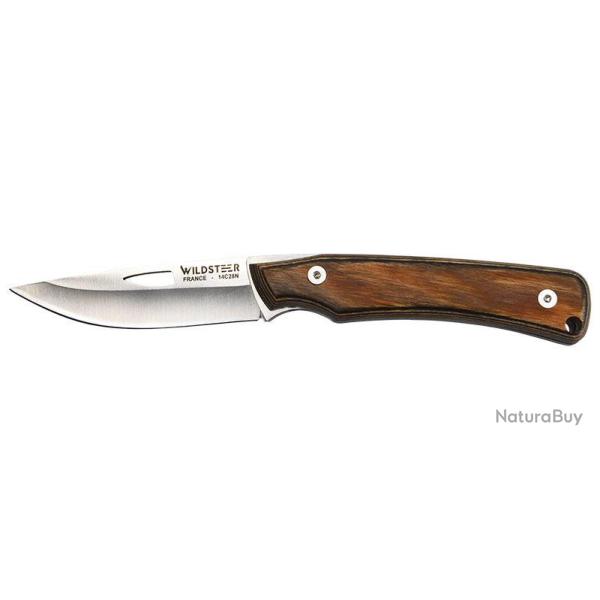 Couteau pliant Wildsteer K-NIF acier 14C28N lame 82 mm - Bois naturel