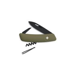 Couteau suisse Swiza D01 ALLBLACK 4 fonctions lame 75 mm - Vert olive