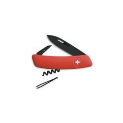Couteau suisse Swiza D01 ALLBLACK 4 fonctions lame 75 mm - Rouge