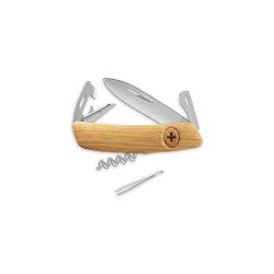Couteau suisse Swiza D03 Allmatt plaquettes bois 6 outils - Ch&ecirc;ne