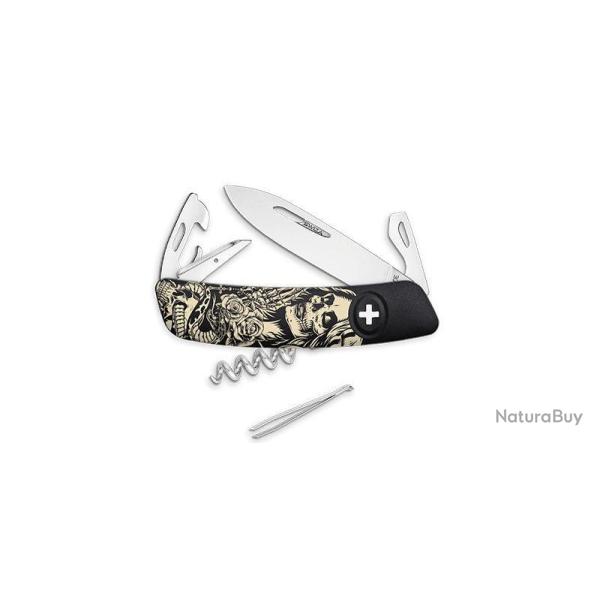 Couteau suisse Swiza D03 Dia De Los Muertos 6 outils - Noir