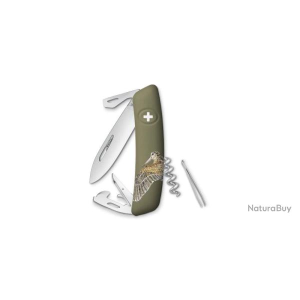 Couteau suisse Swiza D03 �dition B�casse 6 outils lame 75 mm - Vert olive