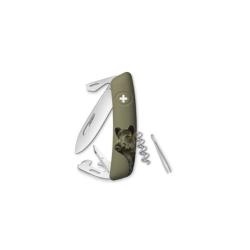 Couteau suisse Swiza D03 &eacute;dition Sanglier 6 outils lame 75 mm - Vert olive