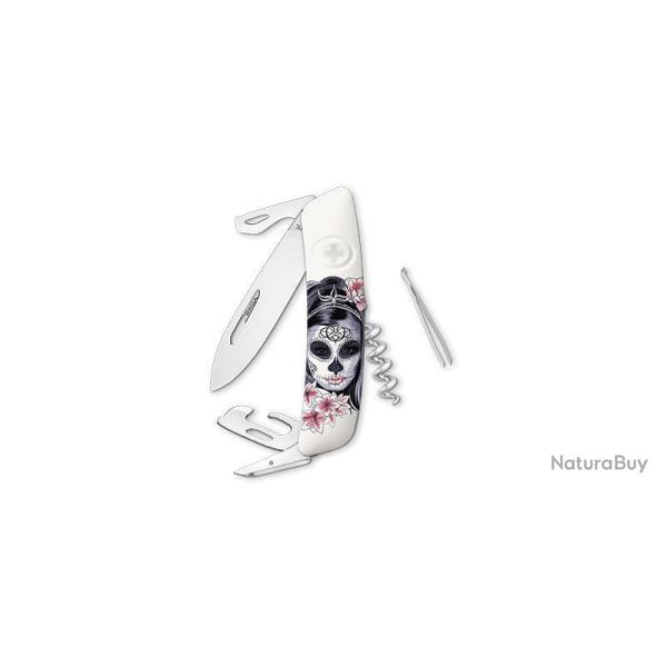 Couteau suisse Swiza D03 Senorita 6 outils lame 75 mm - Blanc