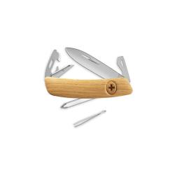 Couteau suisse Swiza D04 Allmatt plaquettes bois 6 outils - Ch&ecirc;ne