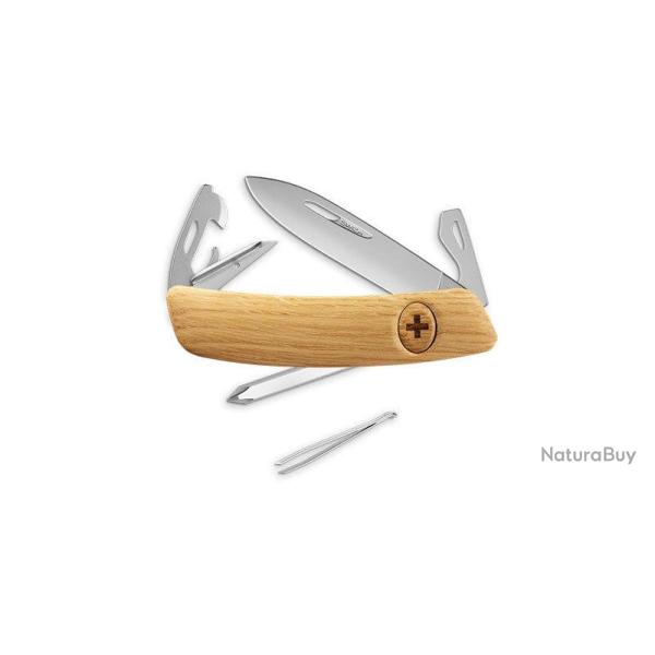 Couteau suisse Swiza D04 Allmatt plaquettes bois 6 outils - Ch�ne