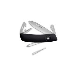 Couteau suisse Swiza D04 Allmatt plaquettes synth&eacute;tiques - Noir