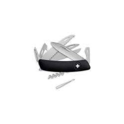 Couteau suisse Swiza D09 Allmatt synth&eacute;tique 9 outils scie - Noir