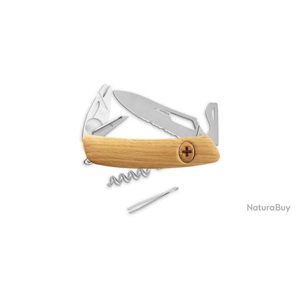 Couteau suisse Swiza SH03 tire-tique Allmatt bois lame ondul�e - Ch�ne