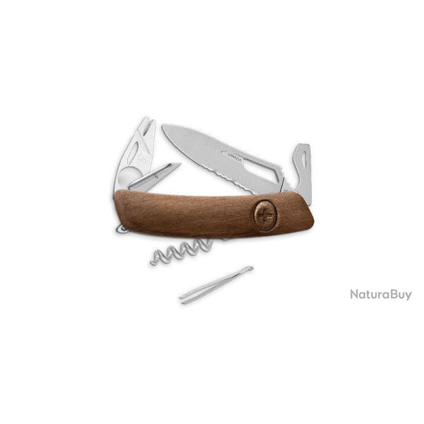 Couteau suisse Swiza SH03 tire-tique Allmatt bois lame ondul�e - Noyer