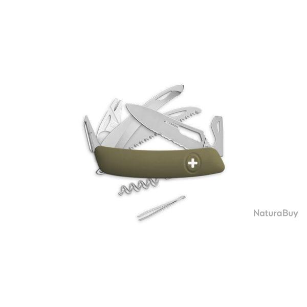 Couteau suisse Swiza SH09 Hunter scie � bois et tire-tique - Vert olive