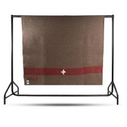 Couverture type suisse Mil-Tec 200 x 140 cm en laine m&eacute;lang&eacute;e - Marron