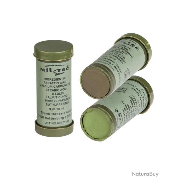 Cr�me de camouflage Mil-Tec en b�ton de 28 ml - Vert