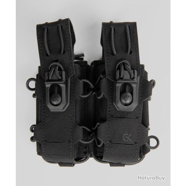 Double porte-chargeur 9 mm GK Dutycall c�te � c�te sur platine - Noir