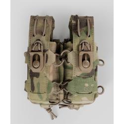 Double porte-chargeur 9 mm GK Dutycall c&ocirc;te &agrave; c&ocirc;te sur platine - Multicam