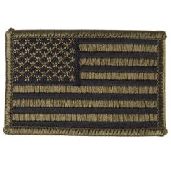Ecusson drapeau am&eacute;ricain Mil-Tec en polyester et coton - Vert olive