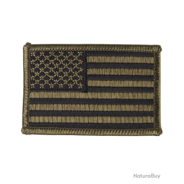 Ecusson drapeau am�ricain Mil-Tec en polyester et coton - Vert olive