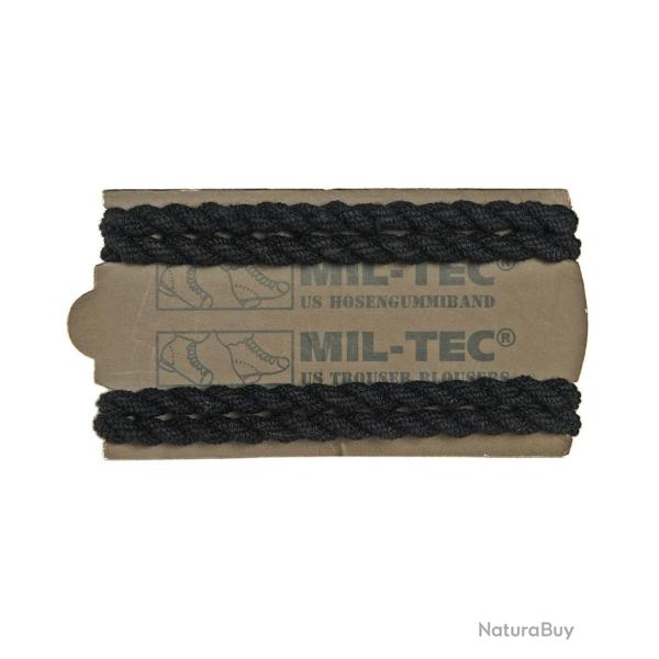�lastiques de pantalon type US Mil-Tec en polyester � crochets - Noir