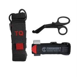 Ensemble garrot tactique Rhino Rescue 13 x 5 x 7 cm - Noir