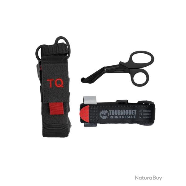 Ensemble garrot tactique Rhino Rescue 13 x 5 x 7 cm - Noir