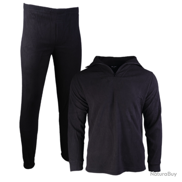 Ensemble sous-couche thermor�gulatrice Mil-Tec Thermofleece - Noir / S