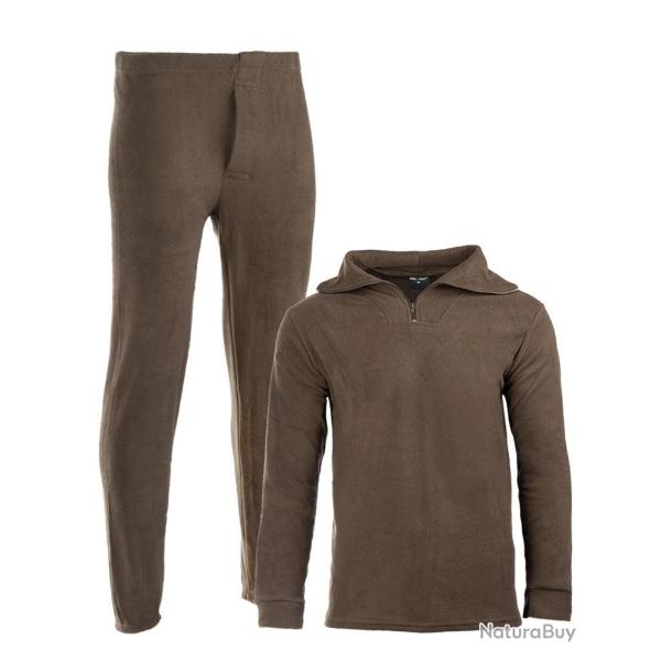 Ensemble sous-couche thermor�gulatrice Mil-Tec Thermofleece - Vert olive / 3XL