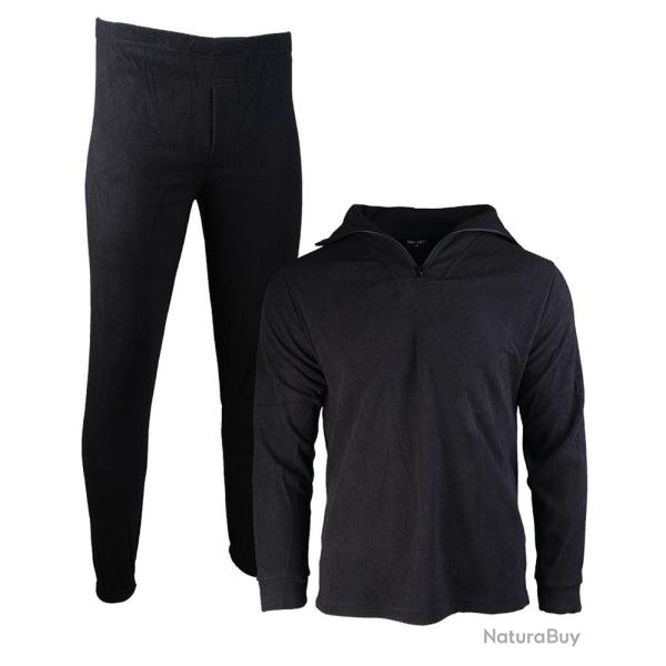Ensemble sous-couche thermor�gulatrice Mil-Tec Thermofleece - Noir / 3XL