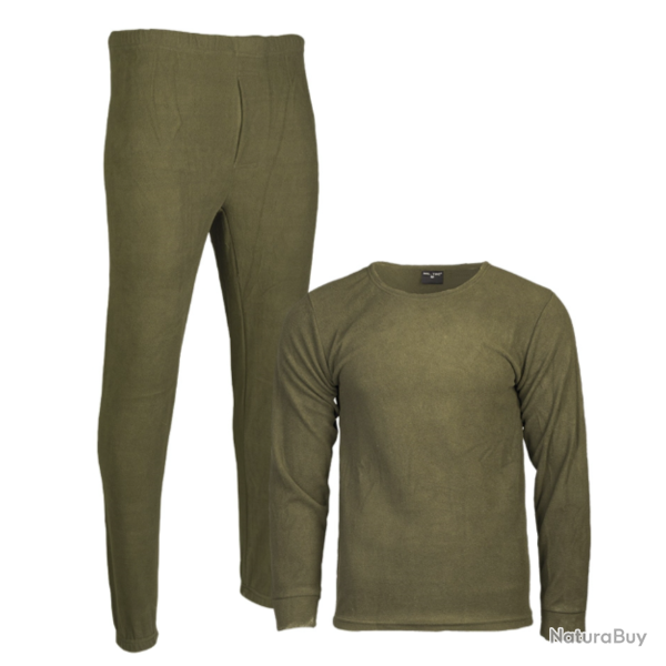 Ensemble thermique Mil-Tec en polaire polyester anti-peluchage - Vert Olive / XXL