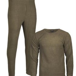 Ensemble thermique Mil-Tec en polaire polyester anti-peluchage - Vert olive / 3XL