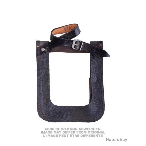 �tui de pelle est-allemand en cuir, housse d'occasion - Noir