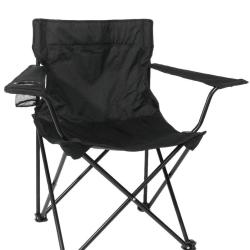 Fauteuil de camp pliant Mil-Tec en acier et polyester Oxford - Noir
