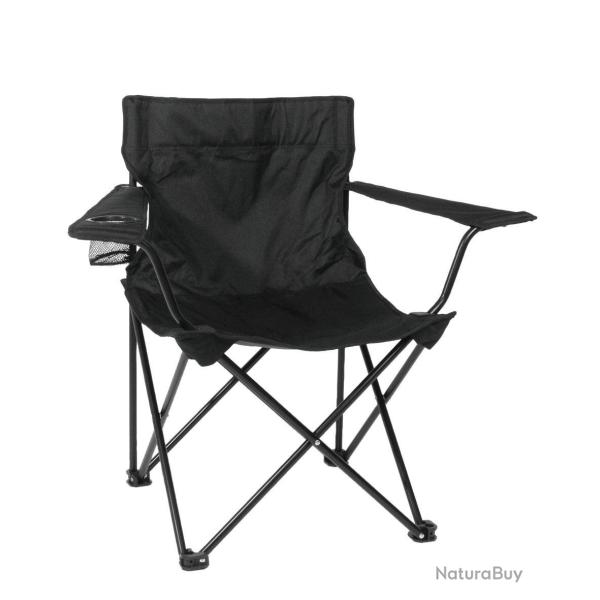 Fauteuil de camp pliant Mil-Tec en acier et polyester Oxford - Noir
