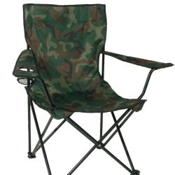 Fauteuil de camp pliant Mil-Tec en acier et polyester Oxford - Woodland